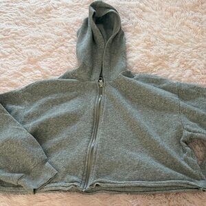 Art class gray crop hoodie